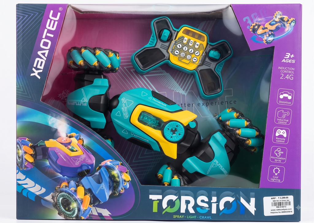 Rainbow Toys 2.4G Remote Control Spray Stunt Car with Induction Control, Cool Lights & Atomization