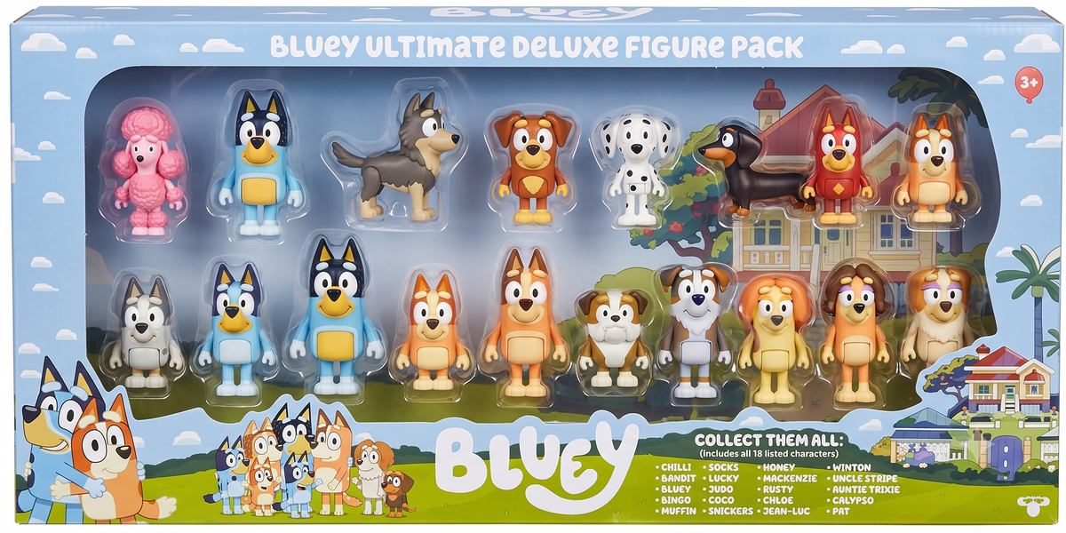 Bluey Family & Friends Figurines Set – 14 Pieces, Kids Toys for Ages 3+