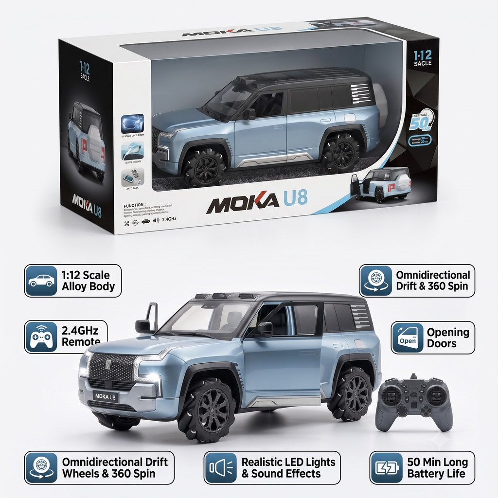 MOKA U8 Remote Control SUV Car with Lights, Sound & Auto Park Function