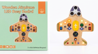 Wooden Montessori Airplane LED Busy Board Activity Toy