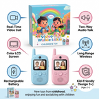 Kids Video Call Walkie Talkie Toy Set with Photo Display – Blue & Pink