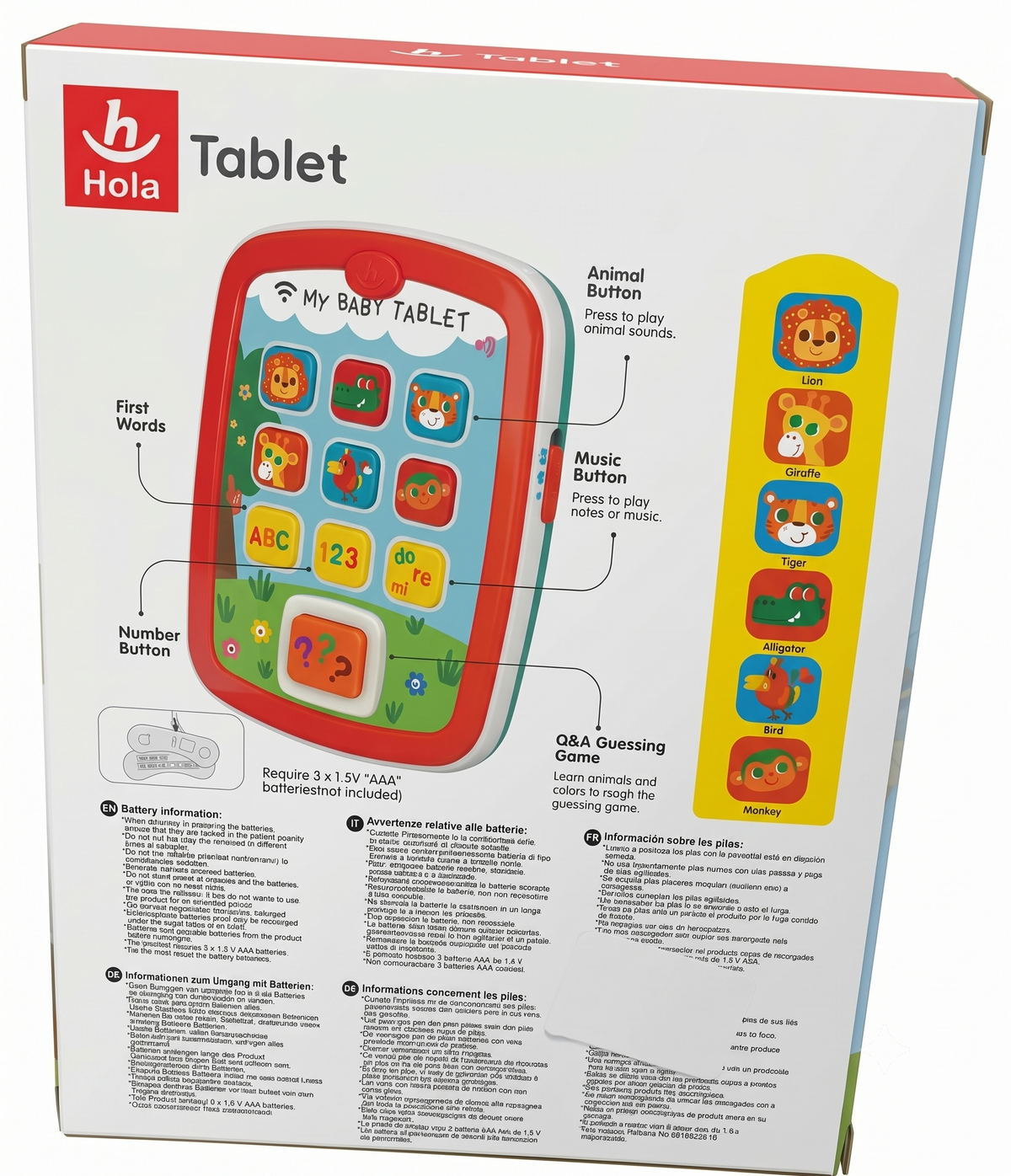 Hola My Baby Tablet Educational Toy for Babies 6–36 Months – 100+ Sounds, Songs, ABC, Numbers & Animal Learning