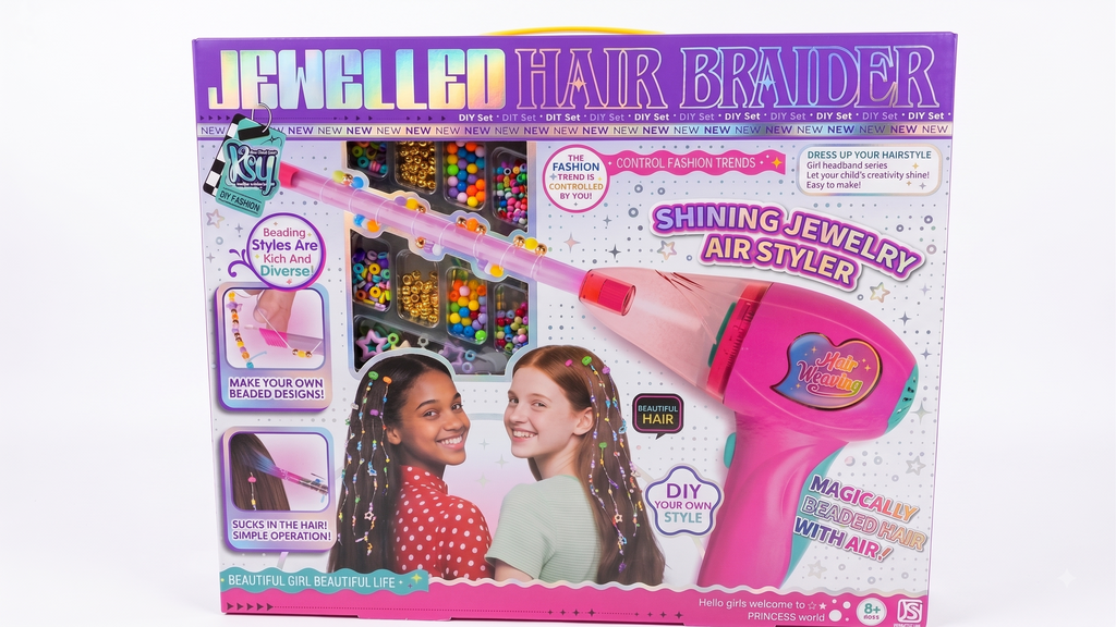 Jewelled Hair Braider Shining Jewelry Air Styler DIY Hair Styling Set for Kids