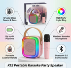KAV-JOY K12 Karaoke Mic Speaker with RGB Lights – 4-in-1 Music Party Set Assorted Color
