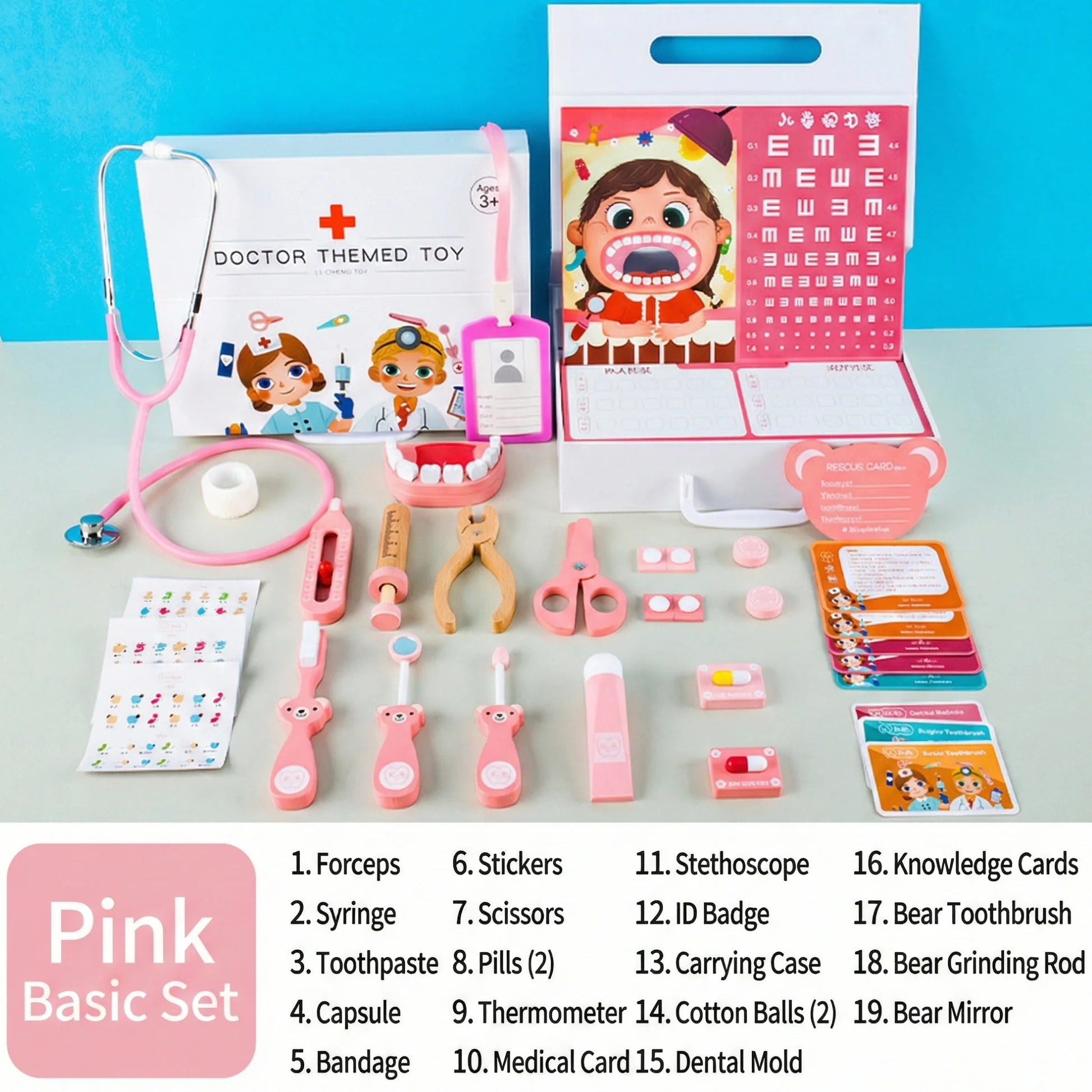 Wooden Doctor Themed Toy Set for Kids – Pretend Play Medical Role Play Kit