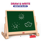 Funskool Giggles Draw N Write Desktop Slate, 4 in 1 Double Sided Board