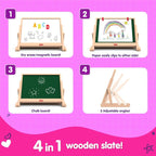 Funskool Giggles Draw N Write Desktop Slate, 4 in 1 Double Sided Board