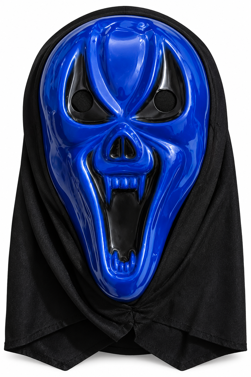 Blue Skull Halloween Mask with Black Hood
