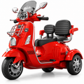 Kids 3-Wheel Electric Ride-On Scooter | Dual Seat Battery Operated Bike with Bluetooth, Music & Storage