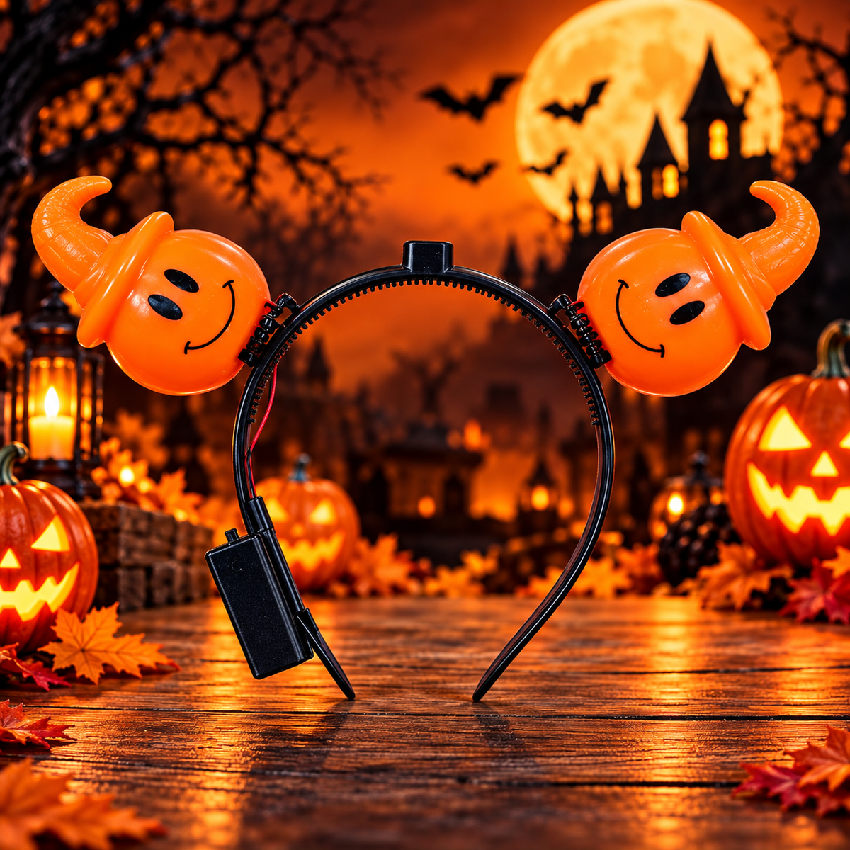 Halloween Pumpkin Headband | Orange Smiling Pumpkin Hair Band | Halloween Party Costume Accessory