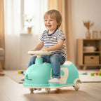 R for Rabbit Iya Iya Caravan 3-in-1 Swing, Push & Pull Ride-On for Kids with PU LED Wheels, ABEC 7 Bearings & Toy Storage – Green Beige