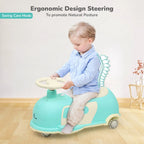 R for Rabbit Iya Iya Caravan 3-in-1 Swing, Push & Pull Ride-On for Kids with PU LED Wheels, ABEC 7 Bearings & Toy Storage – Green Beige