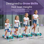 R For Rabbit Road Runner Stellar Duo 2 in 1 Kick Scooter with Attachable Seat Green Purple