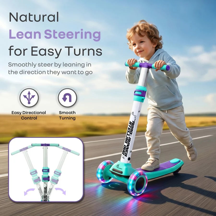 R For Rabbit Road Runner Stellar Duo 2 in 1 Kick Scooter with Attachable Seat Green Purple