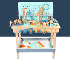 Wooden Tool Bench Play Set with Tools, Gears Set