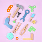 Wooden Tool Bench Play Set with Tools, Gears Set