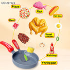 FiveStar Kitchen Pretend Play Plastic Toy Gas Stove Set Kids Cooking Tableware Play Set