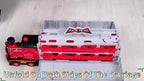 Ejection Car Super Large Foldable Train Car Storage Track Set with 8 Mini Diecast Cars – 2.48M Racing Playset for Kids
