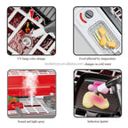 Food Allince Kitchen Play Set Plastic Simulation Handcart BBQ Grill with Electric Flat Grills & Spray Real Cooking Playset