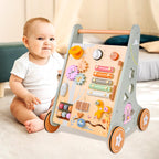 Wooden Baby Walker & Activity Centre - 5-in-1 Educational Push Toy for Toddlers (18+ Months)