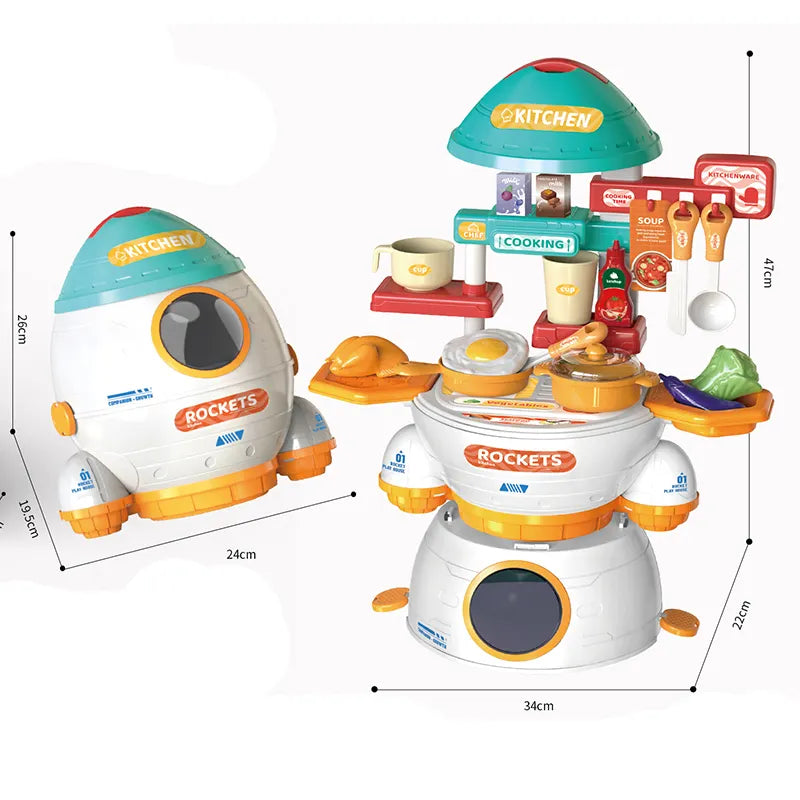 Rainbow Toys Rocket Shape Kitchen Pretend Play Set