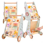 Wooden Baby Walker & Activity Centre - 5-in-1 Educational Push Toy for Toddlers (18+ Months)