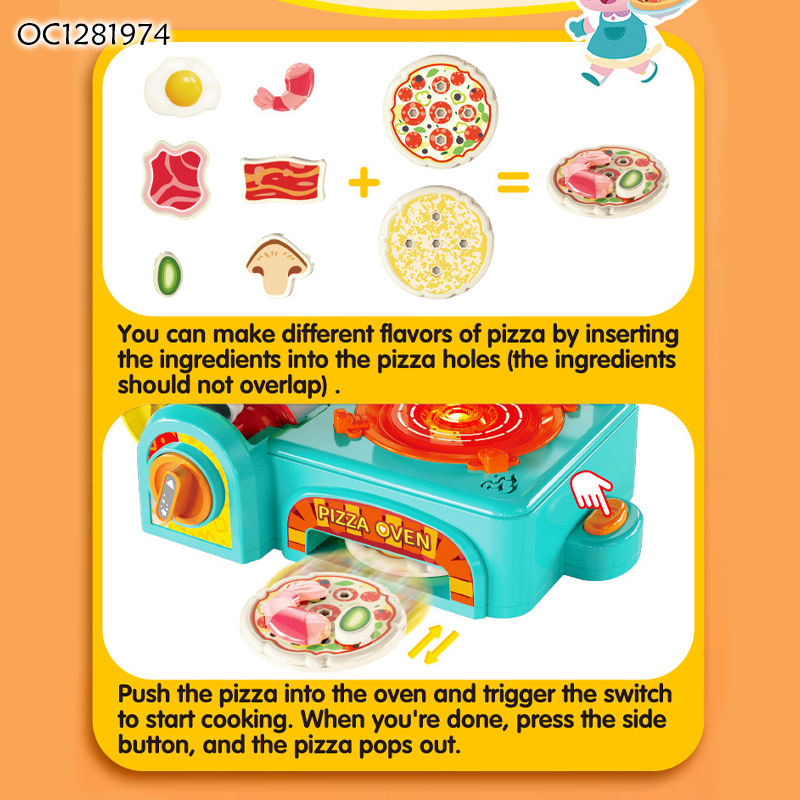FiveStar Kitchen Pretend Play Plastic Toy Gas Stove Set Kids Cooking Tableware Play Set