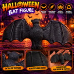 Halloween Black Bat Hanging Decoration – Spooky Bat Prop