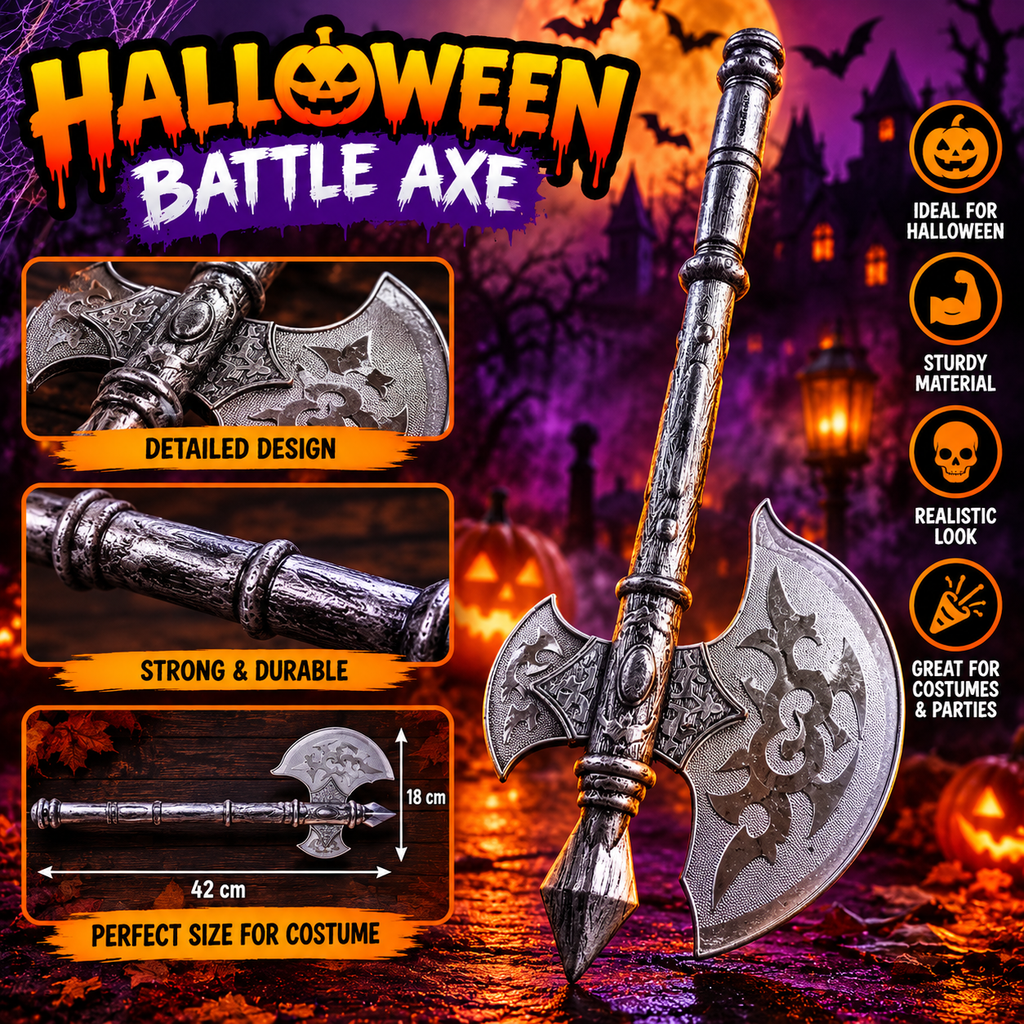 Halloween Double-Sided Axe Costume Prop Toy – Bat Design