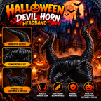 Black Horned Demon Halloween Headband