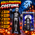 Kids Halloween Skeleton Ghost Costume – Black Robe, 120 cm