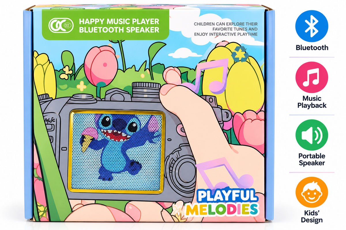 Stitch Happy Music Player Bluetooth Speaker for Kids | Portable Music Player with Built-in Speaker