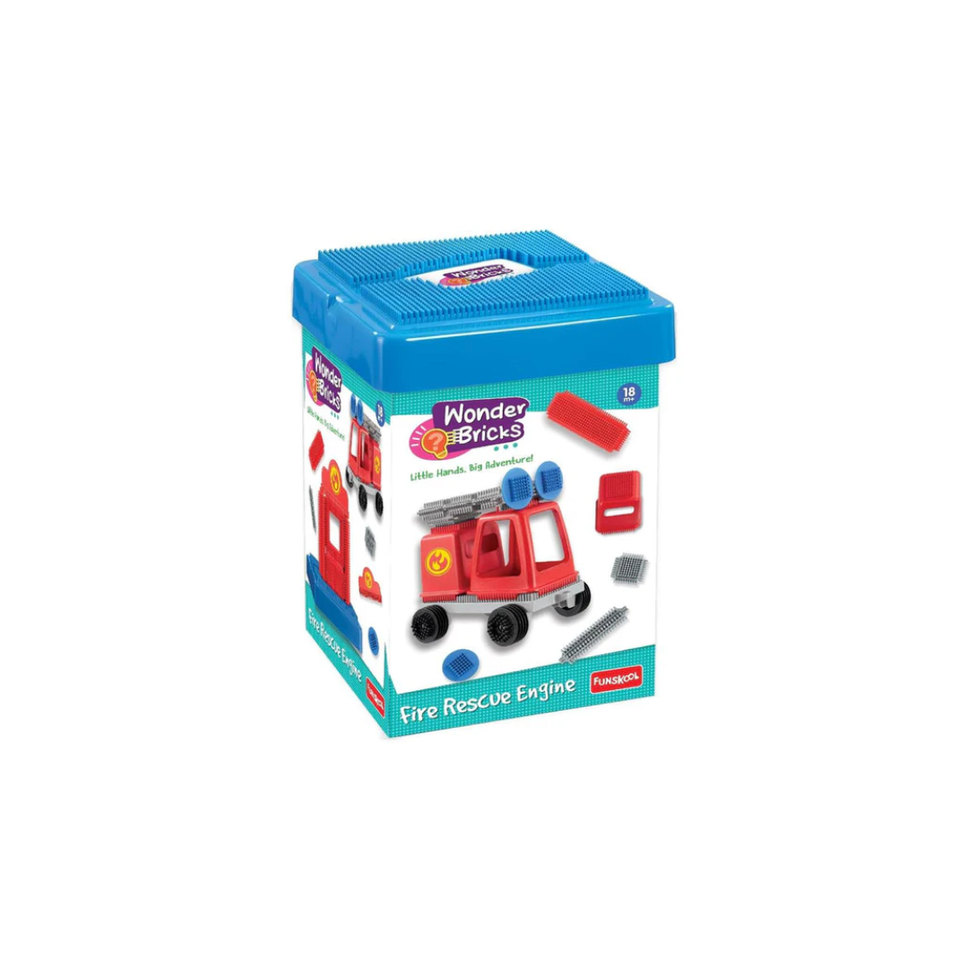 Funskool Wonder Bricks Construction Toy Fire Rescue Engine
