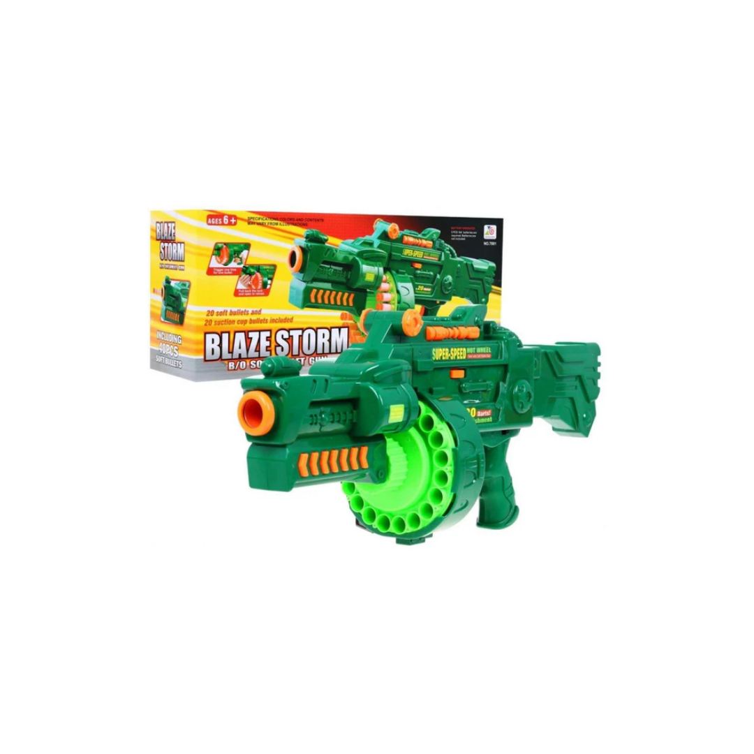 Kitty Catt Blaze Storm Soft Bullet Gun, Motorized, Big Size 40pcs Soft Bullets