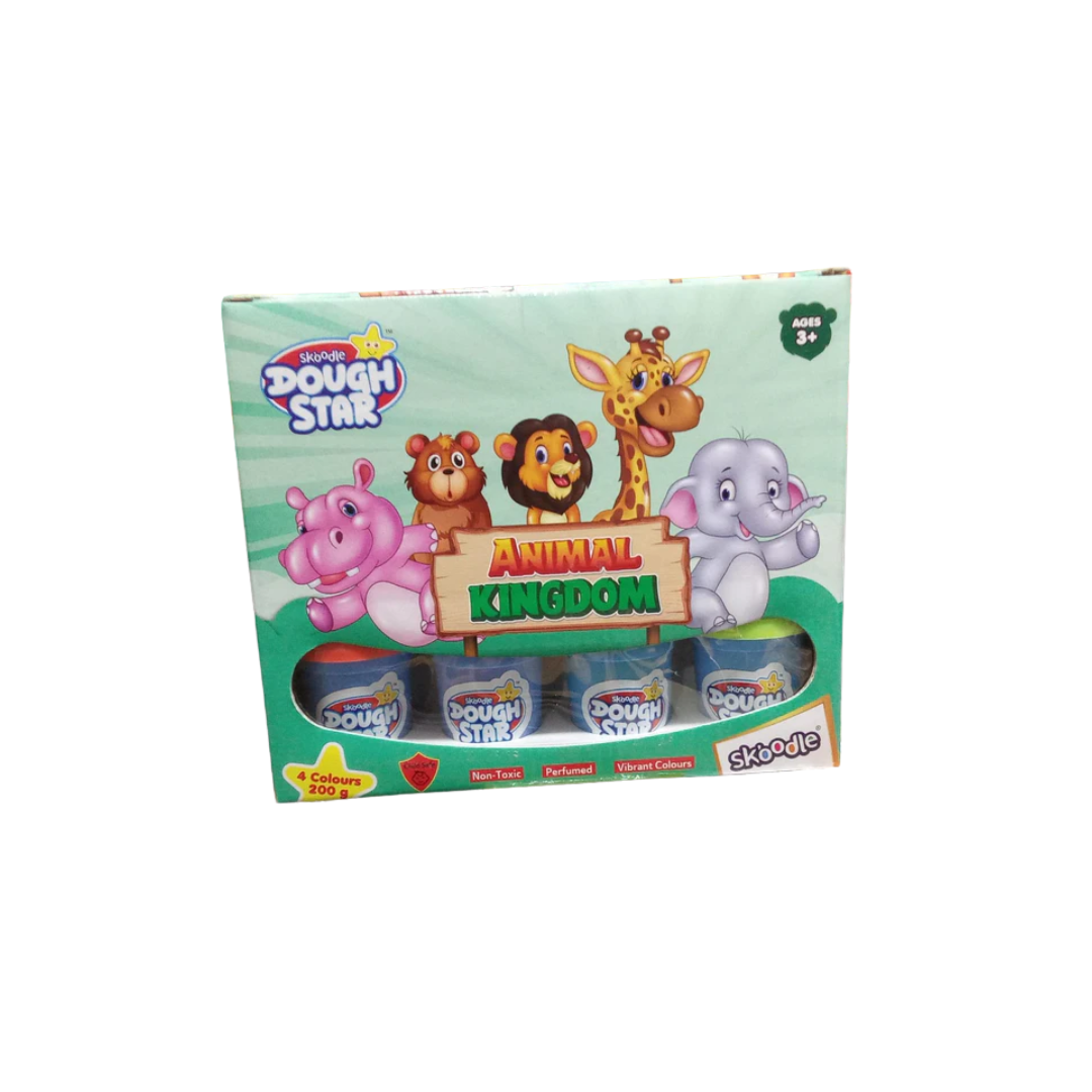 Skoodle Dough Star Animal Kingdom For Kids - 4 Colors 200gm