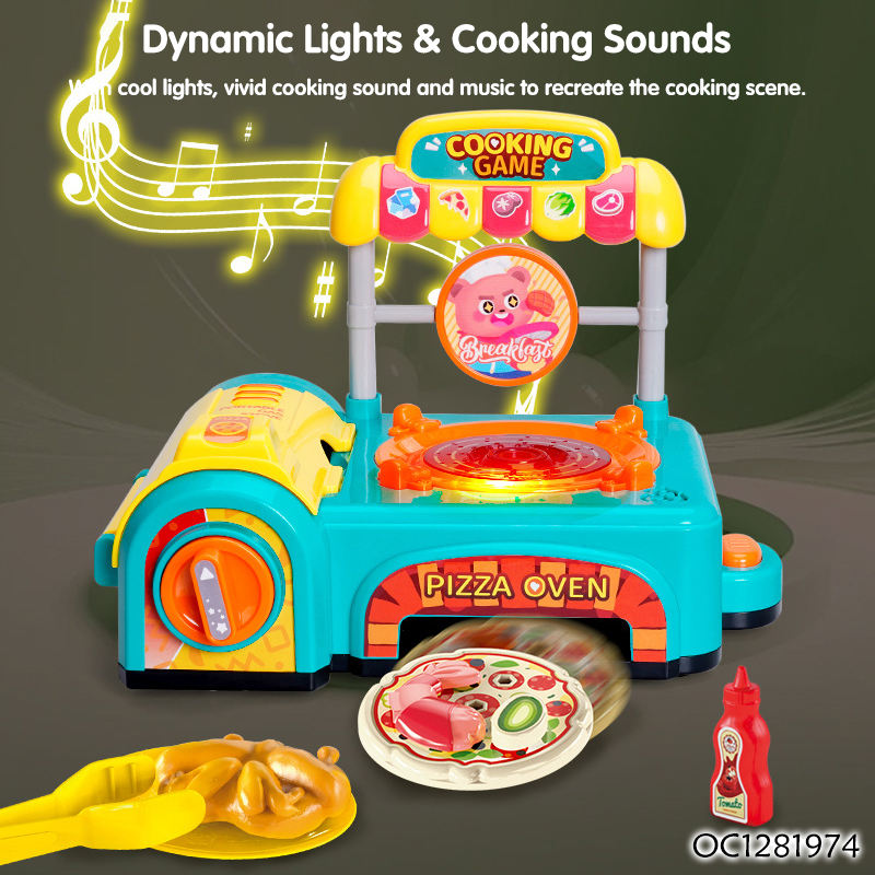 FiveStar Kitchen Pretend Play Plastic Toy Gas Stove Set Kids Cooking Tableware Play Set