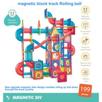 Magnetic Blocks Marble Run Diy Set (199 Pieces)