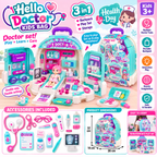 3-in-1 Kids Doctor Play Set Backpack | Portable Medical Kit & Hospital Pretend Play Set | 3+ Years
