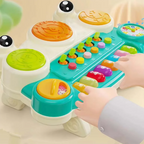 Rainbow Toys Multi-Functional Electronic Drum Keyboard Sensory ABS Plastic Frog Piano Toy