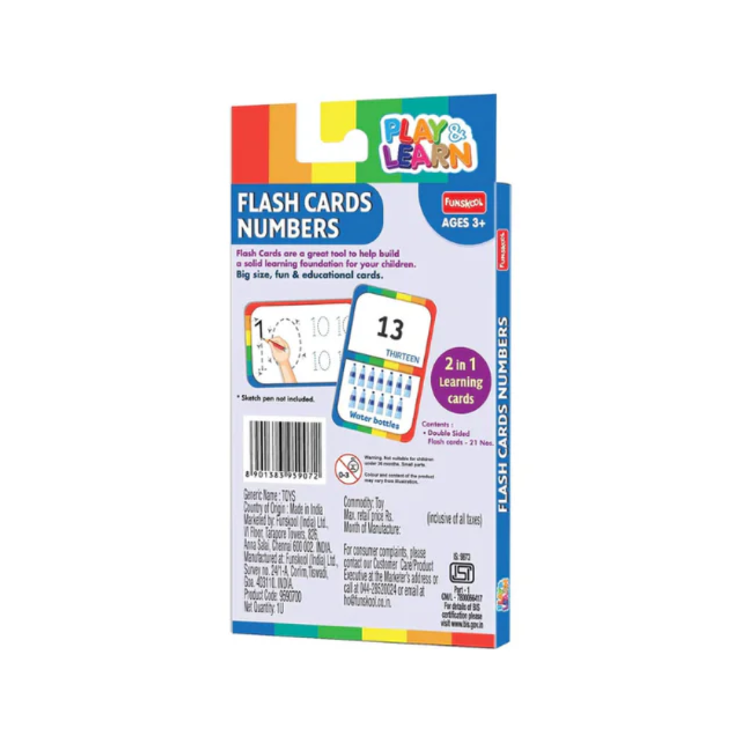 Funskool Play Learn Numbers Educational 21 Pieces Flash Cards