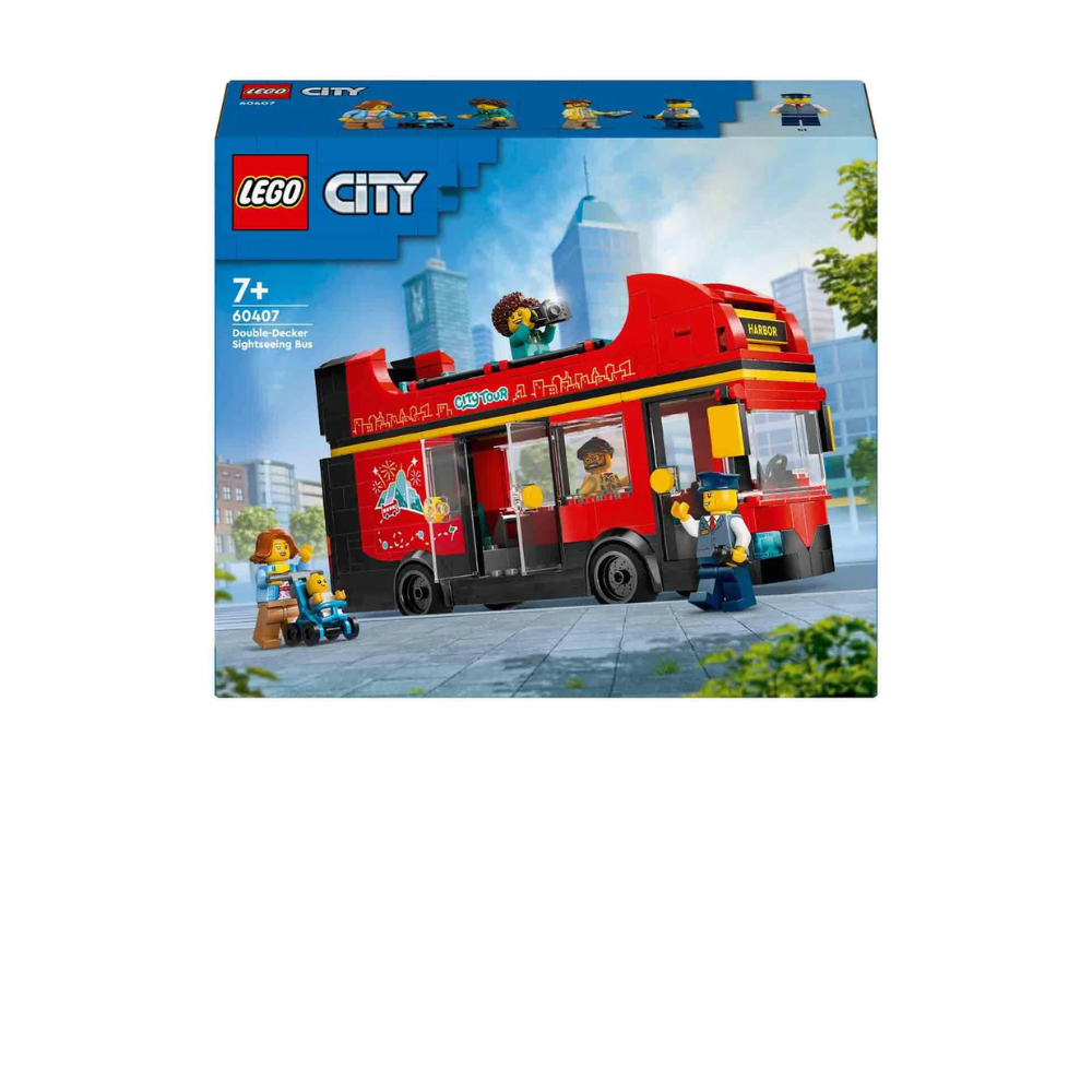 LEGO City Red Double-Decker Sightseeing Bus Toy 60407 (384 Pieces)