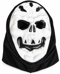 Skull Face Halloween Mask with Black Hood
