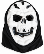 Skull Face Halloween Mask with Black Hood
