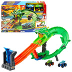 Hot Wheels Monster Trucks Sharks vs Dinos Dragon Destruction Track Set