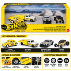 Hot Wheels Premium Collector 4-Vehicle Set | 1934 Ford Hot Rod, Custom Volkswagen Beetle, Aston Martin DB4GT & 1972 Chevy Ramp Truck
