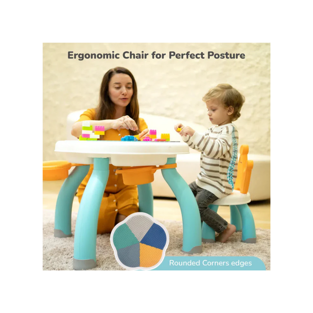 R for Rabbit Little Genius Regal Kids Study Table Blue