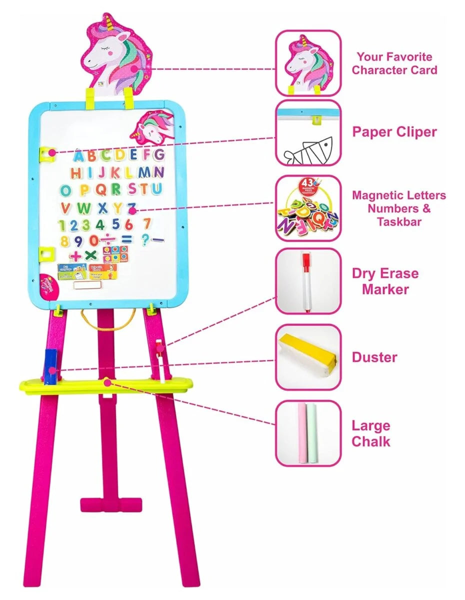 Itoys 8-in-1 Easel Board Magnetic Writing and Learning Activity Board