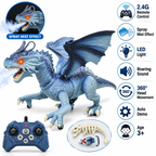 2.4G Remote Control Flying Dragon Dinosaur Toy with Spray Mist, Lights & Sound Assorted Color