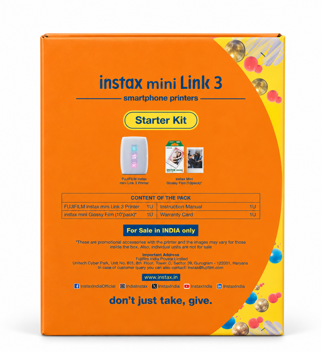 Fujifilm Instax Mini Link 3 Smartphone Photo Printer Starter Kit – Sage Green with 10-Sheet Instax Mini Film