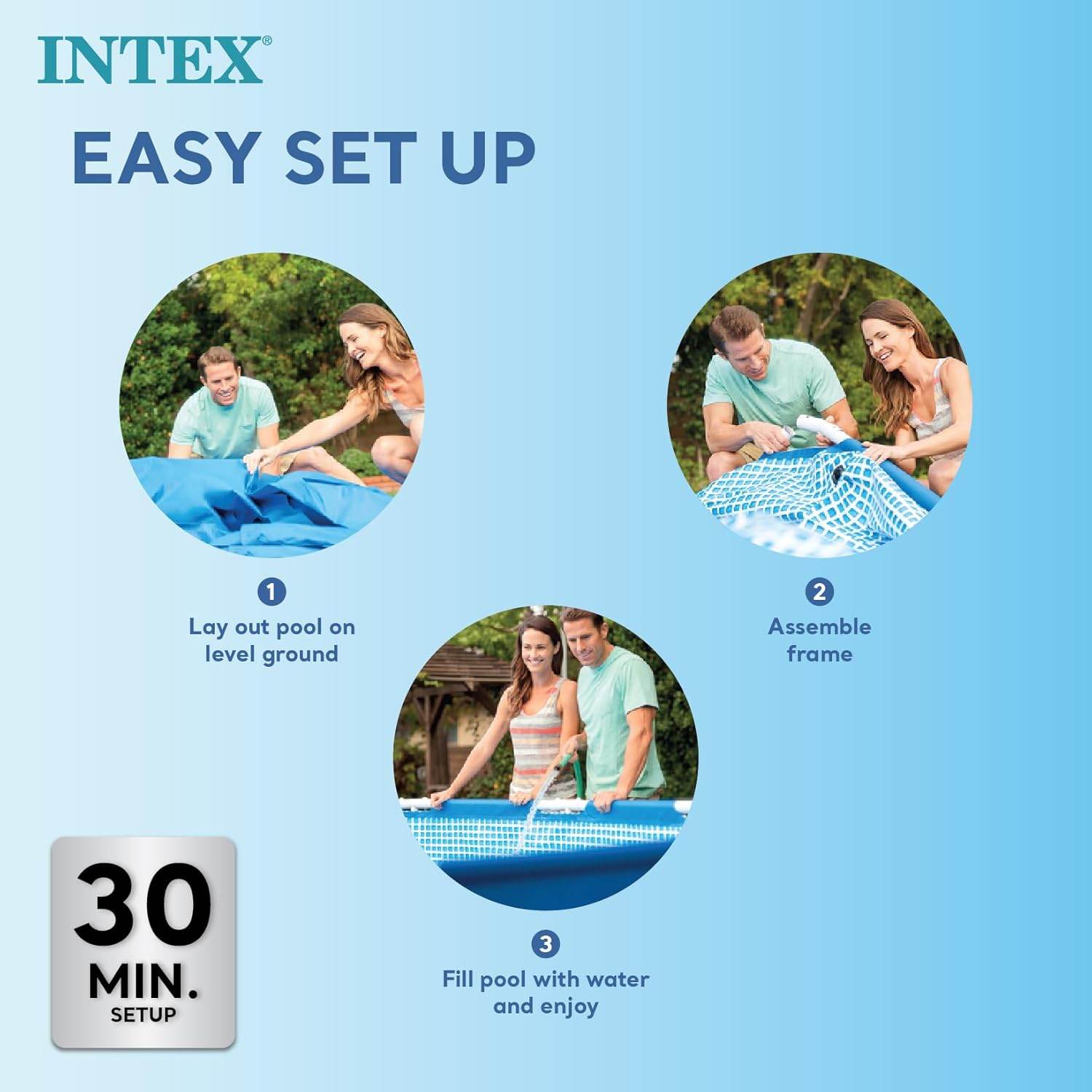 Intex 28272 Rectangular Frame Pool, Blue (9ft x6ft x2.5ft)